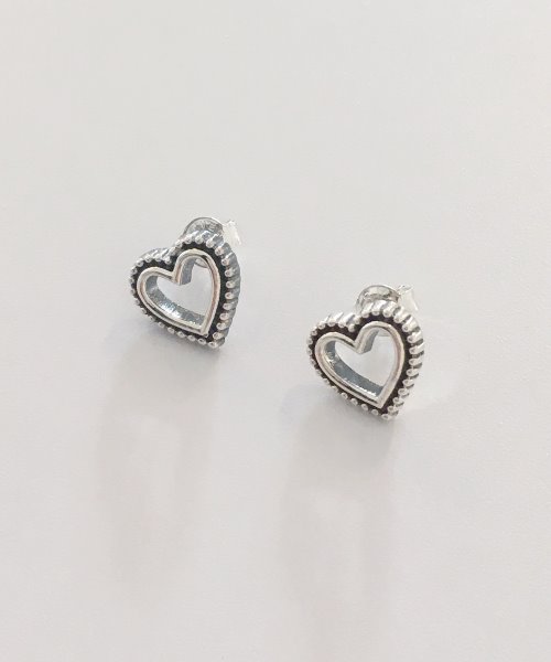 (silver925) dot heart earring
