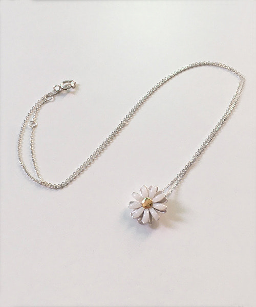 (silver925) white daisy necklace