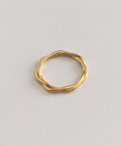 (silver925) gold twist ring