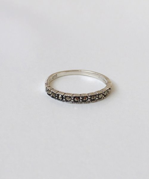 (silver925) black pave setting ring