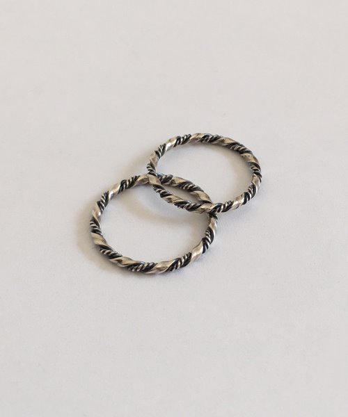 (silver925) twist row ring