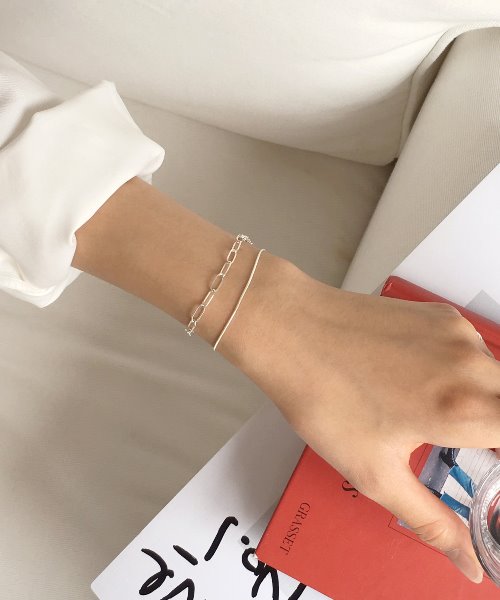 (silver925) long chain bracelet
