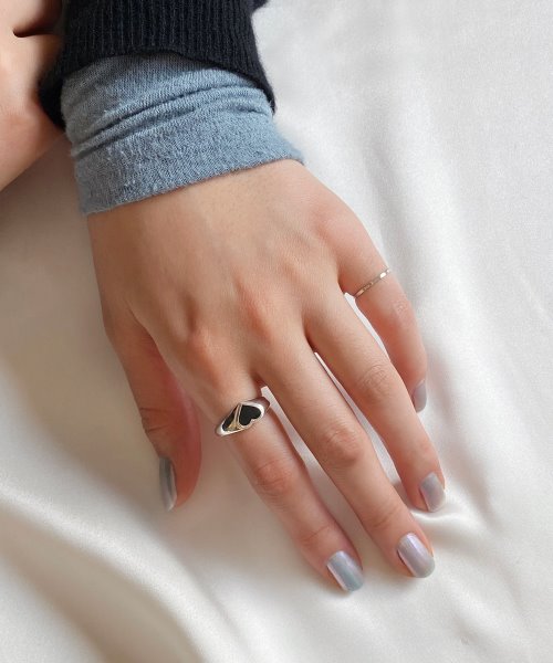 (silver925) black sile ring