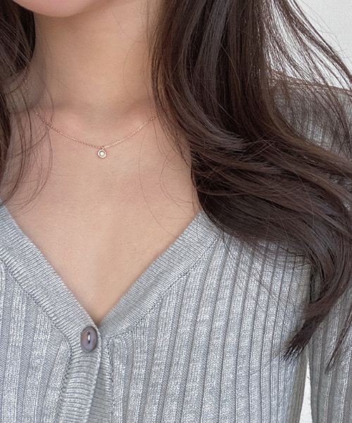 (silver925) plum necklace