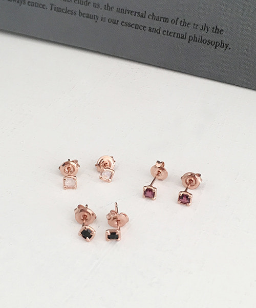 (silver925) mini square earring