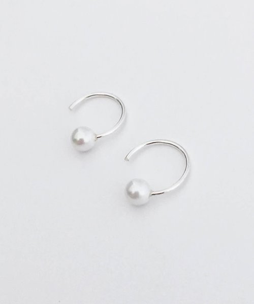 (silver925) round pearl earring