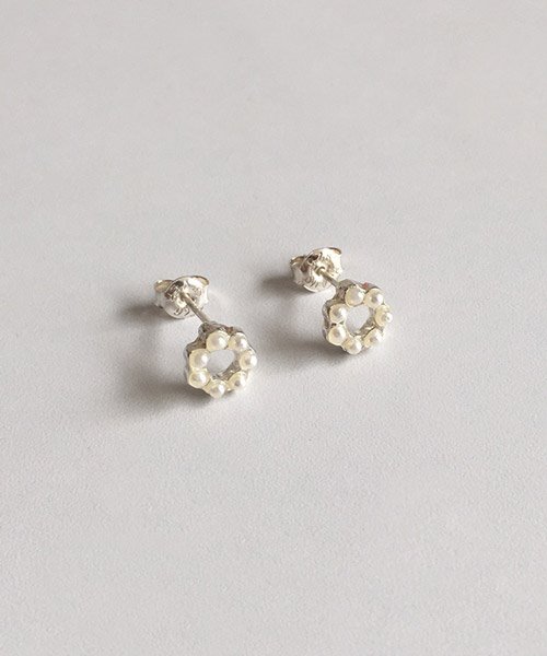 (silver925) pearl donut earring
