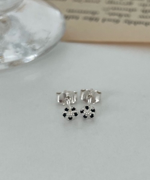 (silver 925) grid flower earring