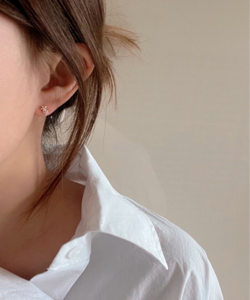 (silver 925) flower flake earring