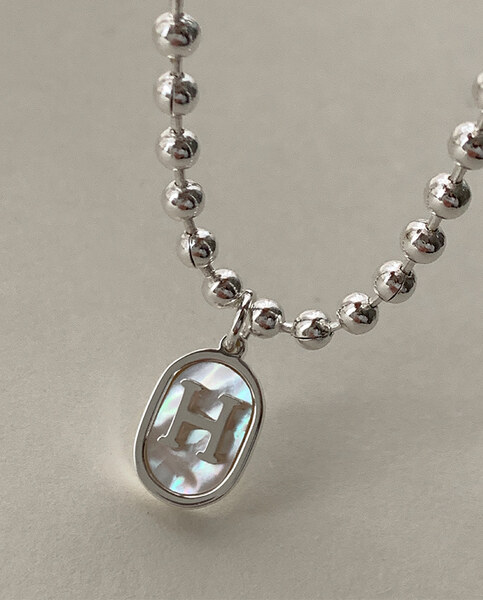 [써지컬] Surgical H mother-of-pearl ball necklace N 35