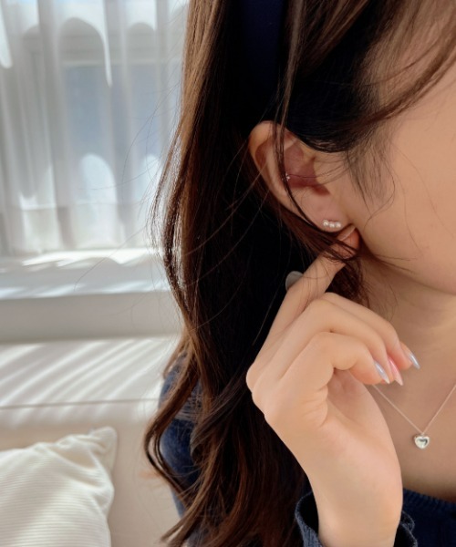(silver 925) pearl triplet earring